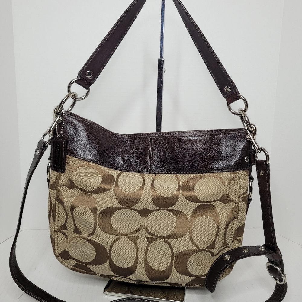 Coach Signature C's Zoe Canvas Hobo J1020-F14708 - Picture 5 of 14